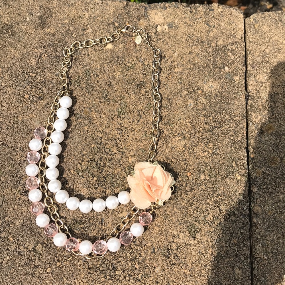 Pink flower necklace